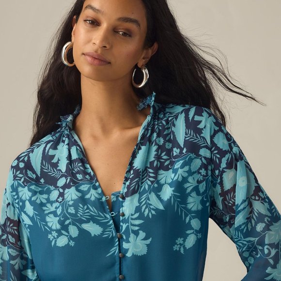 Brand New The Tavi Buttondown Blouse by Pilcro - Picture 1 of 16